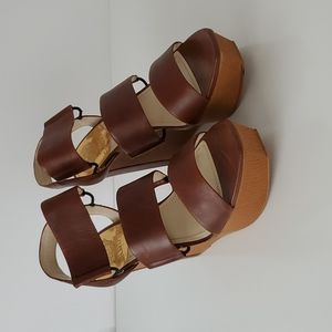 Vince Camuto Niskera Wedge Sandal Reddish Brown Size 8